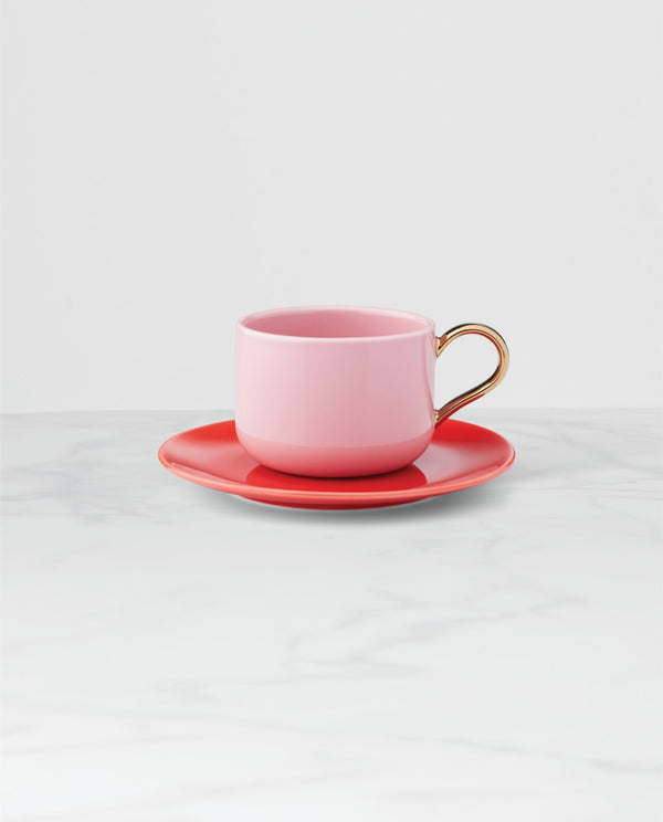Lenox Kate Spade Make It Pop Cup & Saucer Set Pink, PINK PORCELAIN 894617