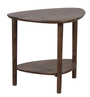 Porter Designs Porter Noma Mid-century Modern Solid Acacia Wood End Table With Stylish Oval Design & Shelf Space Brown Wood 05-108-08-9475