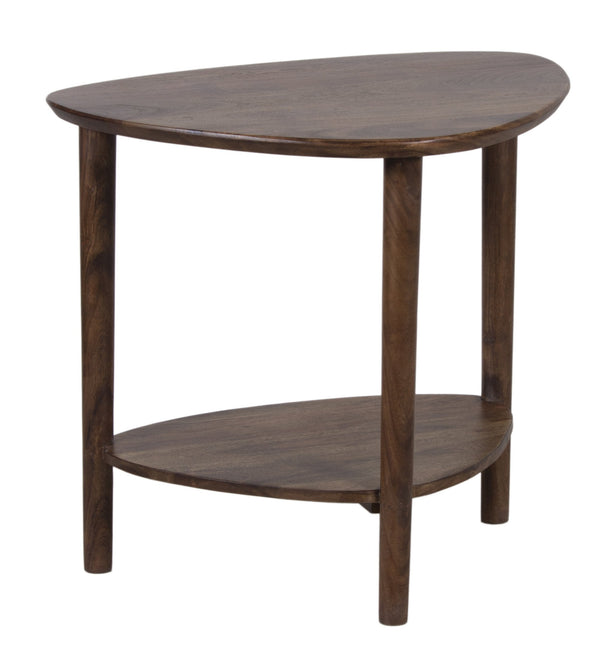 Porter Designs Porter Noma Mid-century Modern Solid Acacia Wood End Table With Stylish Oval Design & Shelf Space Brown Wood 05-108-08-9475