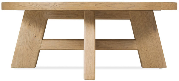 Hooker Furniture Driftwood Round Cocktail Table With Buckboard Finish, Oak Construction, Rustic Distressed Charm For Living Rooms Light Wood 6820-80211-80