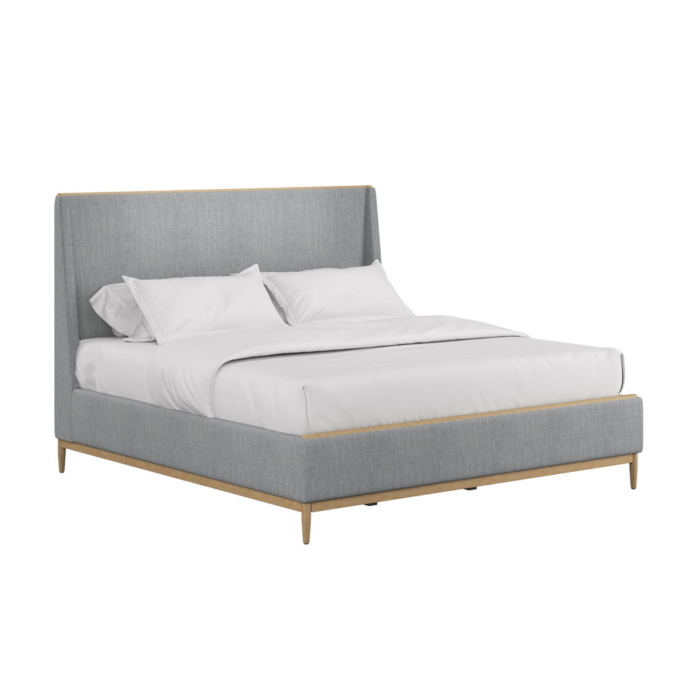 A.R.T. Furniture Loft Upholstered Bed With Classic Contemporary Maple Frame And Textured Gray Fabric Elegance Gray Material(S), Poplar And Rubberwood 335126-1911