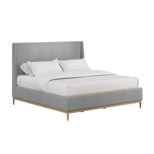 A.R.T. Furniture Loft Upholstered Bed With Classic Contemporary Maple Frame And Textured Gray Fabric Elegance Gray Material(S), Poplar And Rubberwood 335126-1911