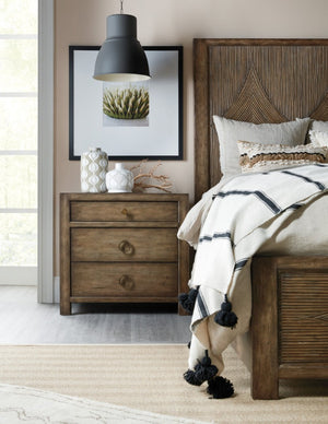 Hooker Furniture Sundance Rustic Pecan Three-Drawer Nightstand With Cedar Liner, Soft-Close Drawers, Lighting & Power 6015-90016-89