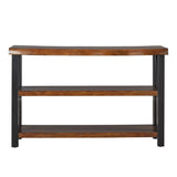 Homelegance By Top-Line Jeovani Live Edge Wood and Metal Sofa Table Medium Brown Wood