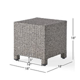 Christopher Knight Home® - Noble House - Puerta Outdoor Mixed Black Wicker Side Table