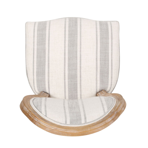 English Elm Christopher Knight Home® - Kd Elegant Upholstered Dining Chairs Set - French Country Style With Round Backrest & Fluted Legs 60352.00GRYLNN