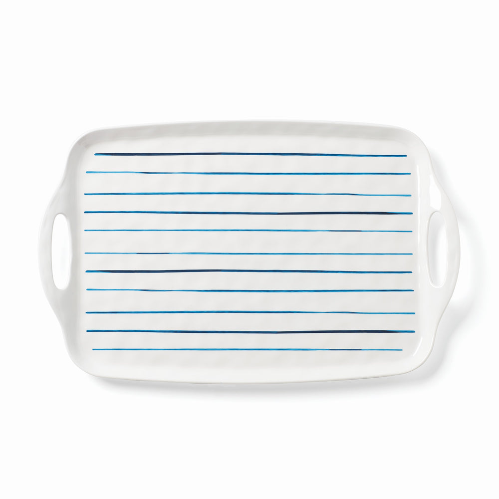 Lenox Blue Bay Melamine Handled Platter Multi, WHITE MELAMINE 895239