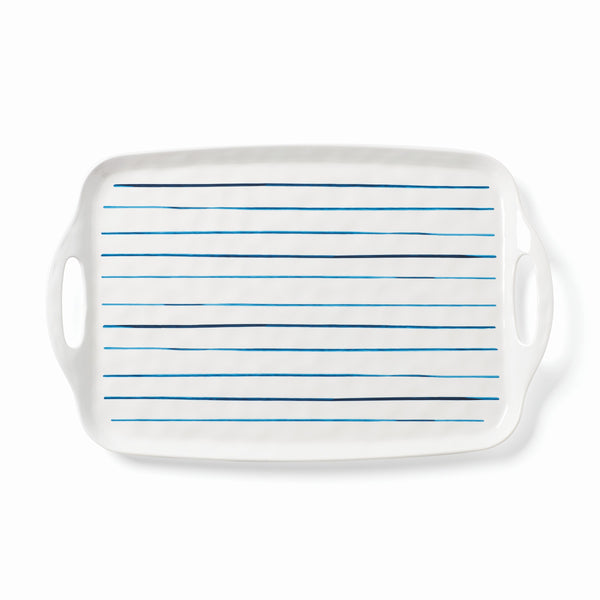 Lenox Blue Bay Melamine Handled Platter Multi, WHITE MELAMINE 895239