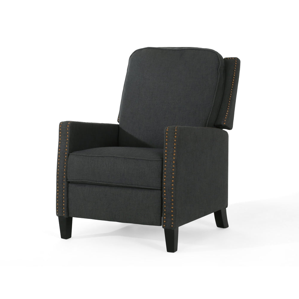 English Elm Christopher Knight Home® - 27.5" Wide Manual Standard Recliner with Plush Upholstery, Nailhead Trim & Contemporary Pushback Comfort Dark Gray 62808.00DGRY
