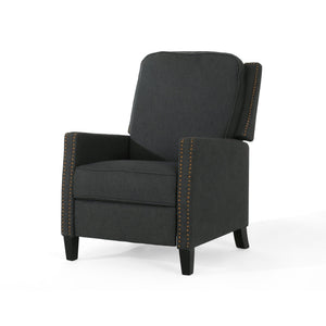 English Elm Christopher Knight Home® - 27.5" Wide Manual Standard Recliner with Plush Upholstery, Nailhead Trim & Contemporary Pushback Comfort Dark Gray 62808.00DGRY