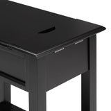 Homelegance By Top-Line Cerie 1-Drawer Side Table with Charging Station Black Wood