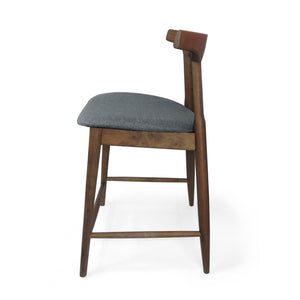 English Elm Counter Stools Set of Two Mid-century Rubberwood Frame Upholstered Kitchen Island Seating 72661.00