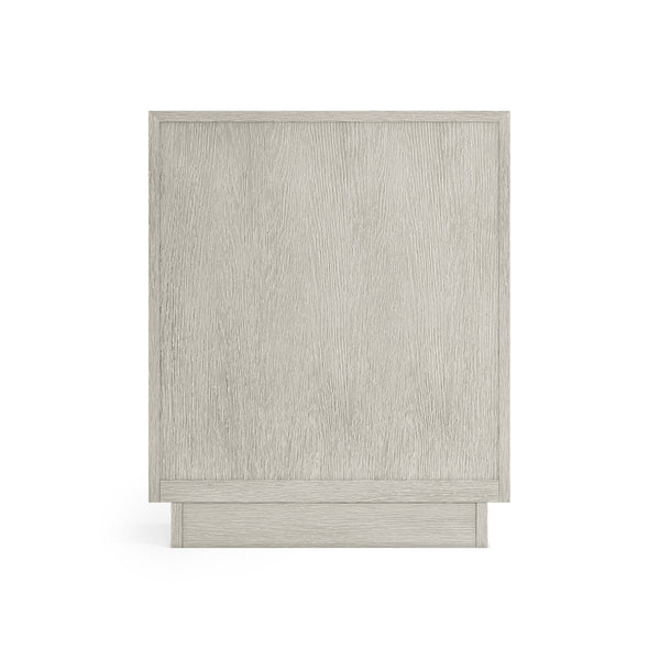 Bernhardt Bernhardt Tempo Nightstand With Wire‑Brushed Oak, Sandblasted Aluminum Overlays & Usb Charging — Rustic Modern Appeal 346230