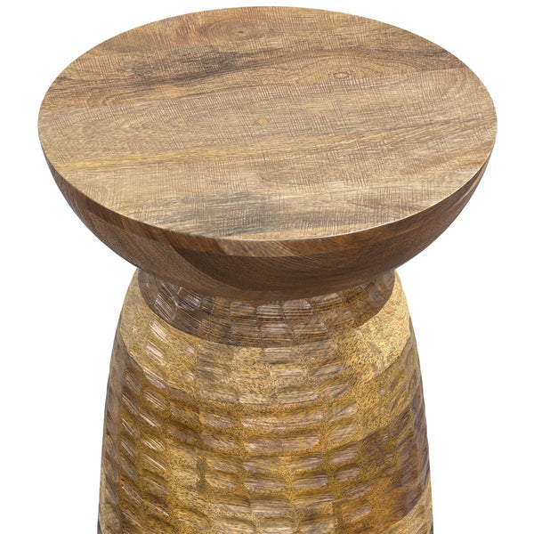 English Elm Boyd Handcrafted 13" Solid Mango Accent Table - Stylish Natural Finish For Modern Living Spaces B136P158433
