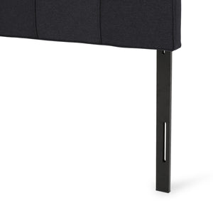 English Elm Christopher Knight Home® - King Linen Upholstered Headboard with Tufted Waffle Stitch, Piped Edges & Adjustable Height, 81" Black 66869.00BLK