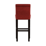 Homelegance By Top-Line Leander Faux Leather High Back Bar Stools (Set of 2) Red Wood