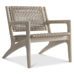 Bernhardt Bernhardt Atlas Outdoor Chair With Pampas Wicker & Sea Oat Teak Frame, Weather-Resistant Comfort O4703O