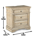 Steve Silver Highland Park USB Nightstand - Acacia Hardwoods, 2 USB Connections, Driftwood Finish