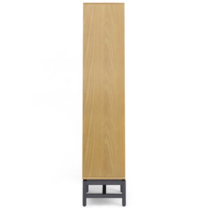 English Elm Banting Mid-Century Bookcase - Handcrafted Oak Veneer With Industrial Metal Accents For Stylish Storage B136P158466