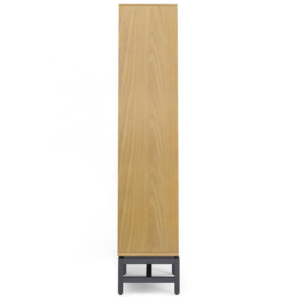 English Elm Banting Mid-Century Bookcase - Handcrafted Oak Veneer With Industrial Metal Accents For Stylish Storage B136P158466