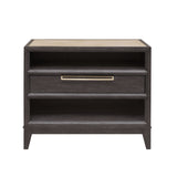 Quincy Stone-Top Bachelor's Chest with Storage Drawer Black with Molasses Finish P375123 Pulaski Furniture