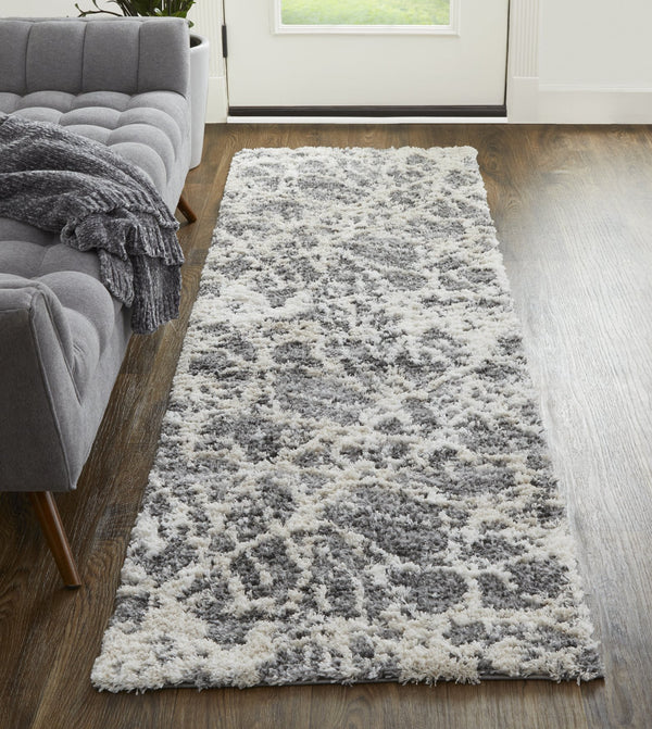 Feizy Rugs Mynka Abstract Area Rug – Stylish, Pet-friendly, Easy-care Polyester For High Traffic Spaces Gray,Ivory Polyester Myn39idfgrybgei68
