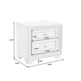 Camila 2 Drawer Nightstand White with Cream Finish P269140S Pulaski Furniture