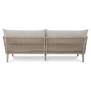 Bernhardt Bernhardt Catalonia Outdoor Sofa — Sun‑Washed Teak & Twisted Abaca Wicker, Performance Fabric, Customizable Comfort - Made to Order O1507A