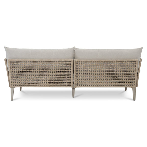 Bernhardt Bernhardt Catalonia Outdoor Sofa — Sun‑Washed Teak & Twisted Abaca Wicker, Performance Fabric, Customizable Comfort - Made to Order O1507A
