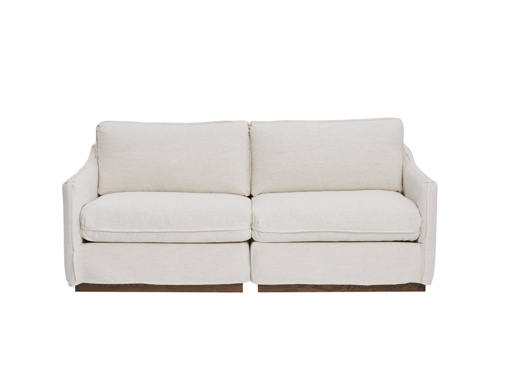 A.R.T. Furniture Alias Modular Sectional Sofa With Luxurious Slipcovers And Light Oak Frame For Chic Living Spaces White Slipcover In A Polyester,Linen Blend Fabric,In A Vanilla Coloration 761509-5302s32