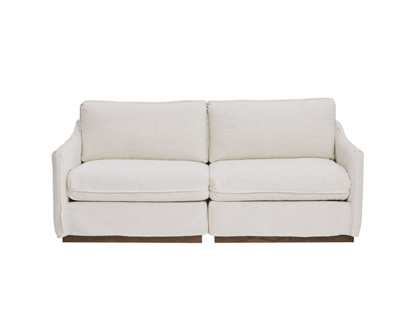 A.R.T. Furniture Alias Modular Sectional Sofa With Luxurious Slipcovers And Light Oak Frame For Chic Living Spaces White Slipcover In A Polyester,Linen Blend Fabric,In A Vanilla Coloration 761509-5302s32