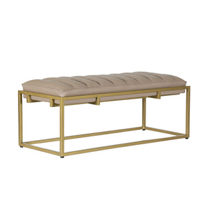 English Elm Christopher Knight Home® - BENCH Gold Faux Leather Upholstered Bench 46" Long Elegant Modern Seating with Sturdy Frame and Comfort - Stylish Accent for Entryway, Bedroom, Living Room 71748.00