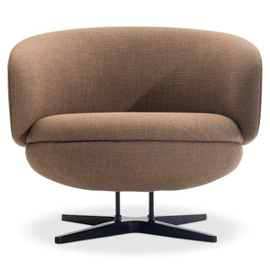Bernhardt Bernhardt Moxi Mid-century Swivel Accent Chair with Sculpted Fabric Wraparound Seat L752SO