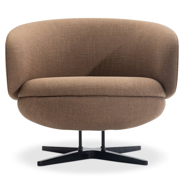 Bernhardt Bernhardt Moxi Mid-century Swivel Accent Chair with Sculpted Fabric Wraparound Seat L752SO