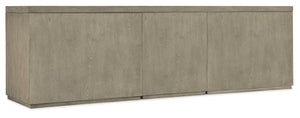 Hooker Furniture Linville 96" Credenza In Smoked Mink Oak Veneer With Locking File, Adjustable Shelves & Pewter Pulls 6150-10930-85