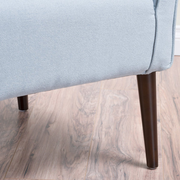 English Elm Club Chair Barrel Silhouette Button Tufted Fabric Accent Seat with Tapered Birch Legs 60007.00LSKY