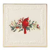 Lenox Winter Greetings Trivet Red & Green, IVORY PORCELAIN 870608