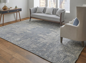 Feizy Rugs Eas69a0f Eastfield Artisanal Hand-woven Viscose And Wool Abstract Rug - Modern Style For Any Space Gray Viscose,Wool Eas69a0fgry000c00