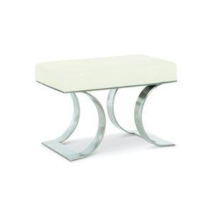 Bernhardt Bernhardt Axiom Bench — Sculptural Stainless Steel Frame With Tailored Upholstered Cushion, 28"W 381506