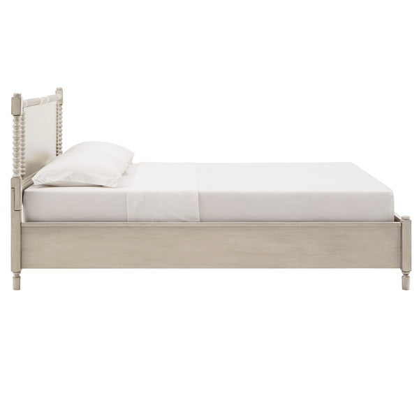 Homelegance By Top-Line Remi Antique Finish Beaded Wood Platform Bed Cream Wood