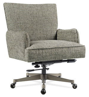 Hooker Furniture Quinn Polyester Upholstered Executive Office Chair with Swivel Tilt and Pewter Metal Base EC426-400