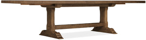 Hooker Furniture Driftwood Rectangle Dining Table With Buckboard Finish, Double Pedestal Base, Extends To 126" Medium Wood 6820-75200-85
