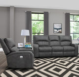 Parker House Polaris - Slate Power Reclining Sofa And Recliner Dark Grey 100% Polyester (W) Mpol-31ph-sla