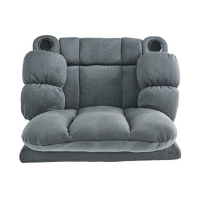 English Elm Christopher Knight Home® - Luxurious Manual Recliner Chair with Skin-Friendly Fabric, Dual Cup Holders, Ergonomic Padded Comfort Silver 57578.00STL