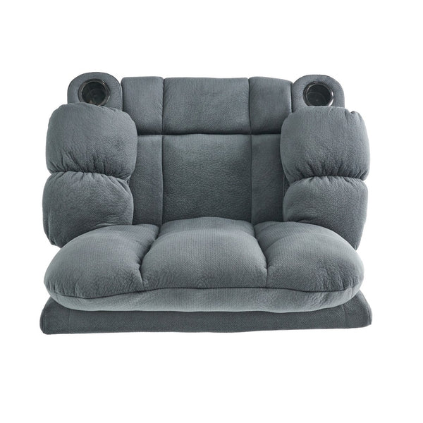 English Elm Christopher Knight Home® - Luxurious Manual Recliner Chair with Skin-Friendly Fabric, Dual Cup Holders, Ergonomic Padded Comfort Silver 57578.00STL