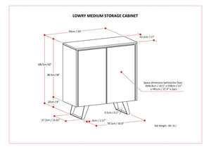 English Elm Lowry Medium Storage Cabinet - Stylish Oak Veneer With Adjustable Shelves For Versatile Use B136P158858