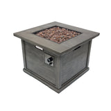 Christopher Knight Home® Noble House Outdoor Patio 24'' H X 32'' W Square Gas Burning Concrete Fire Pit Wood Pattern - Grey - 40,000 Btu