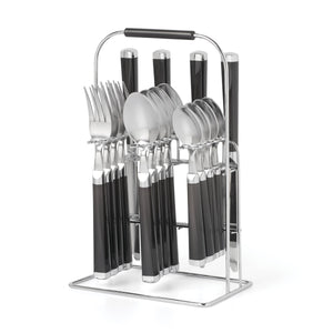 Lenox Cambridge Temptation Black Charcoal 16-Piece Flatware With Rack NO COLOR METAL 247616MD4