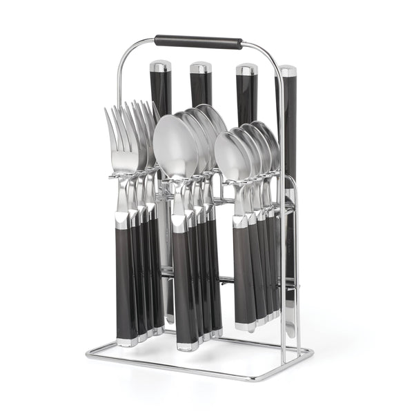 Lenox Cambridge Temptation Black Charcoal 16-Piece Flatware With Rack NO COLOR METAL 247616MD4