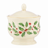 Lenox Holiday Sugar & Creamer Set Red & Green, IVORY PORCELAIN 843319